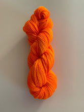 Load image into Gallery viewer, OOAK Variant (Trial 6) of U Can’t Touch This (Cheetos) Hand Dyed Superwash 100% Merino Wool Sock Yarn