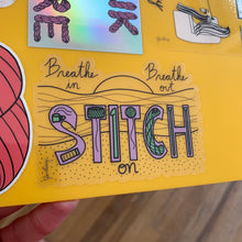 Load image into Gallery viewer, Breathe In, Breathe Out, Stitch On Clear Vinyl Sticker