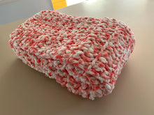 Load image into Gallery viewer, Handmade Never Tear Us Apart Baby Blanket in Strawberry Sprinkles