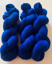 Load image into Gallery viewer, Blue Christmas Hand Dyed Superwash Merino Wool, Cashmere & Nylon Sock Yarn