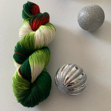 Load image into Gallery viewer, Mistletoe and Holly Hand Dyed Superwash Merino Wool DK Yarn