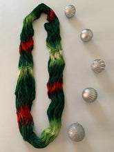 Load image into Gallery viewer, OOAK Variant (Trial 4) of Mistletoe and Holly Hand Dyed Superwash Merino Wool, Cashmere & Nylon Sock Yarn