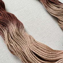 Load image into Gallery viewer, OOAK Variant (Trial 14) of Favorite (Nougat) Hand Dyed Superwash 100% Merino Wool DK Yarn