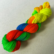 Load image into Gallery viewer, OOAK Variant (Trial 4) of Birds of a Feather Hand Dyed Merino Wool &amp; Nylon Superwash Yarn
