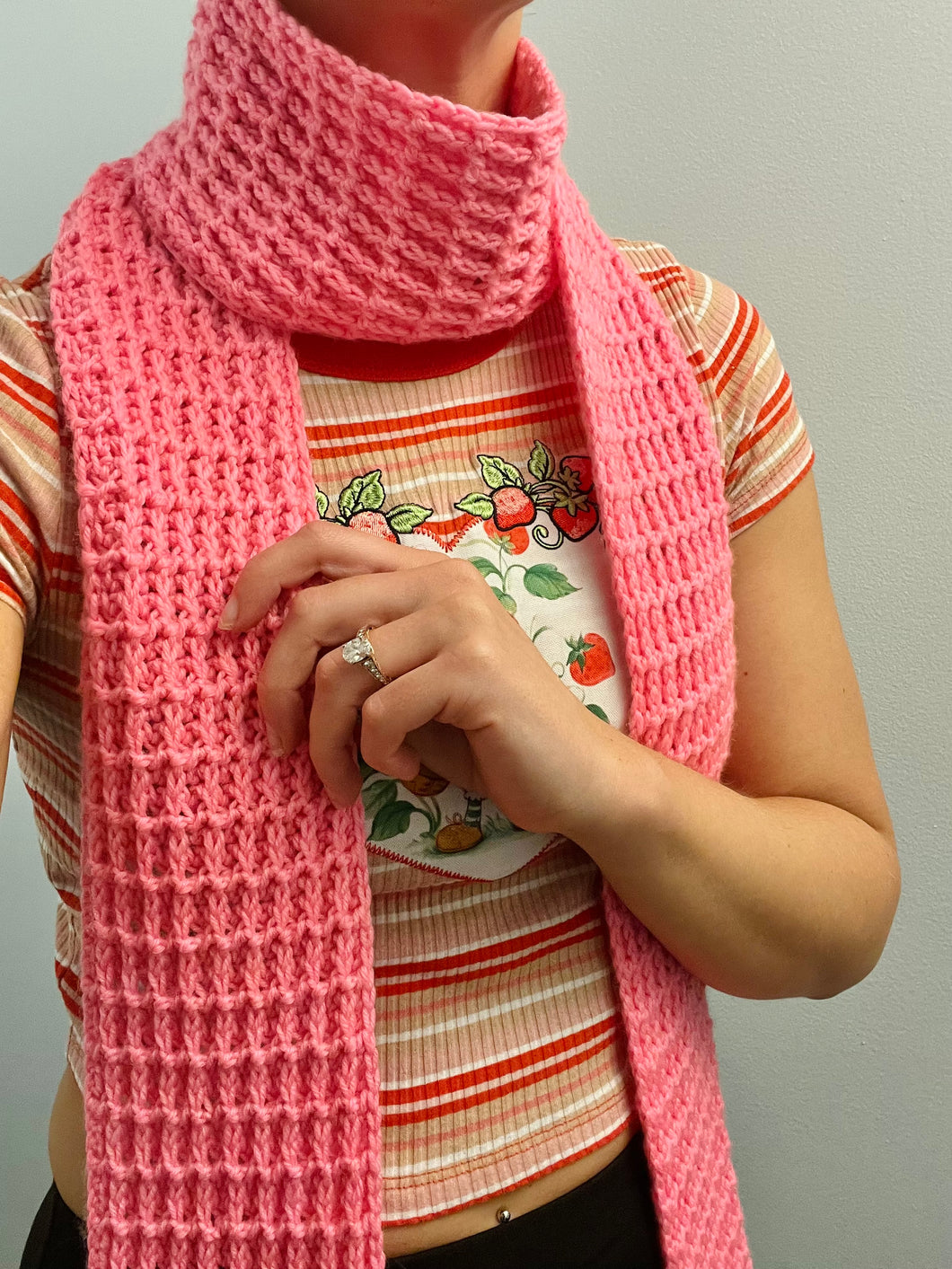 Sugar, Sugar (Strawberry Sugar Wafer) Scarf Crochet Pattern