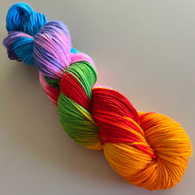 Load image into Gallery viewer, OOAK Variant of Lollipop Hand Dyed 100% Merino Wool Superwash Extra Soft DK Yarn
