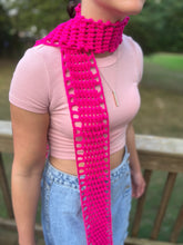 Load image into Gallery viewer, Wide Awake Scarf Crochet Pattern - One Hank Wonder
