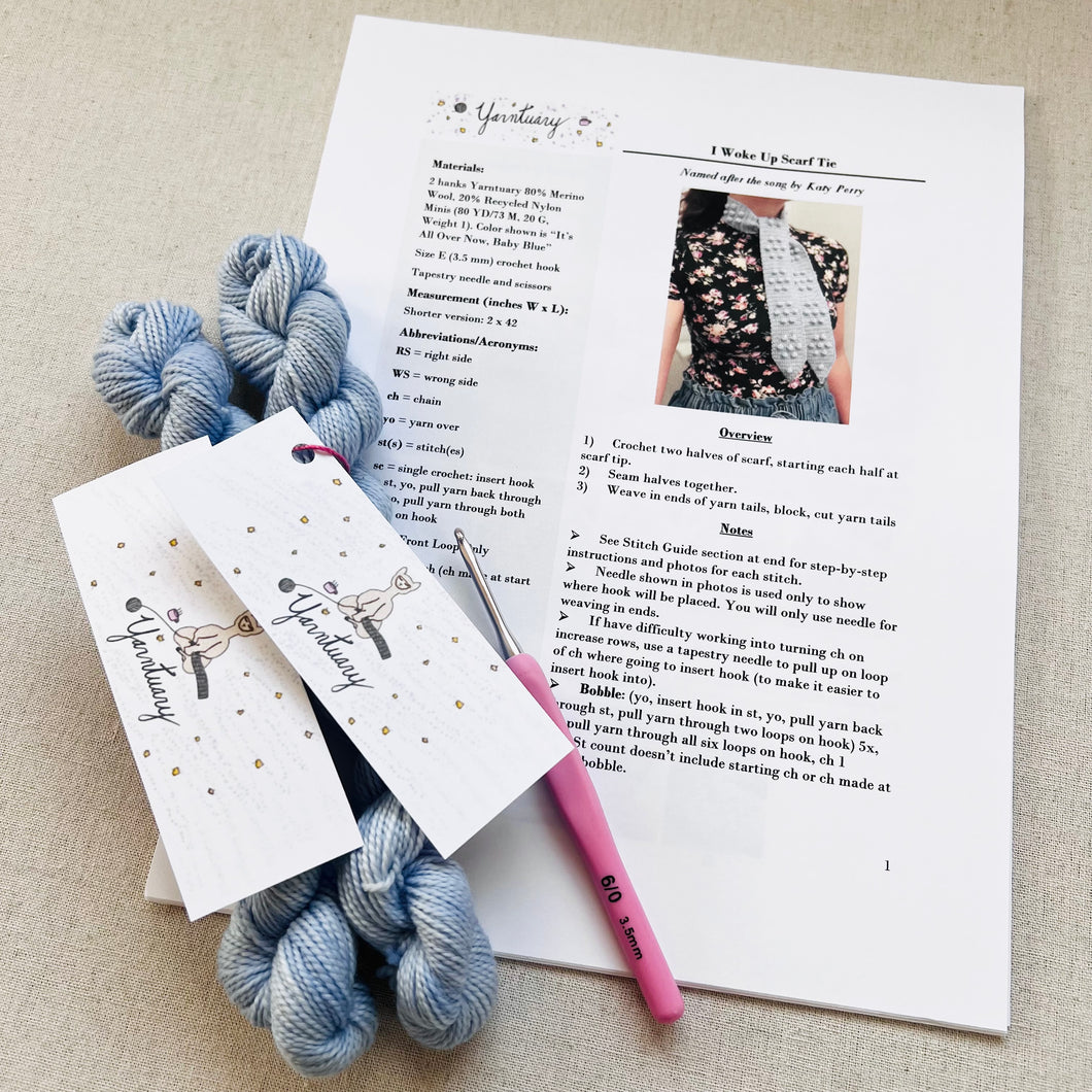 I Woke Up Scarf Tie Crochet Pattern Kit