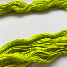 Load image into Gallery viewer, OOAK Variant of Diet Mountain Dew (Trial 7) Hand Dyed Merino Wool Extra Soft Superwash DK Yarn
