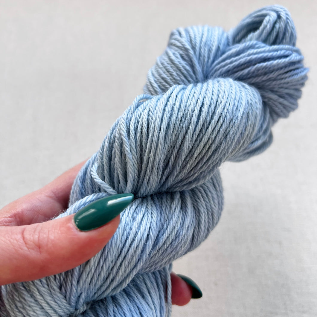 OOAK Variant (Trial 7) of Blue Jeans Hand Dyed Superwash Merino Wool Worsted Yarn