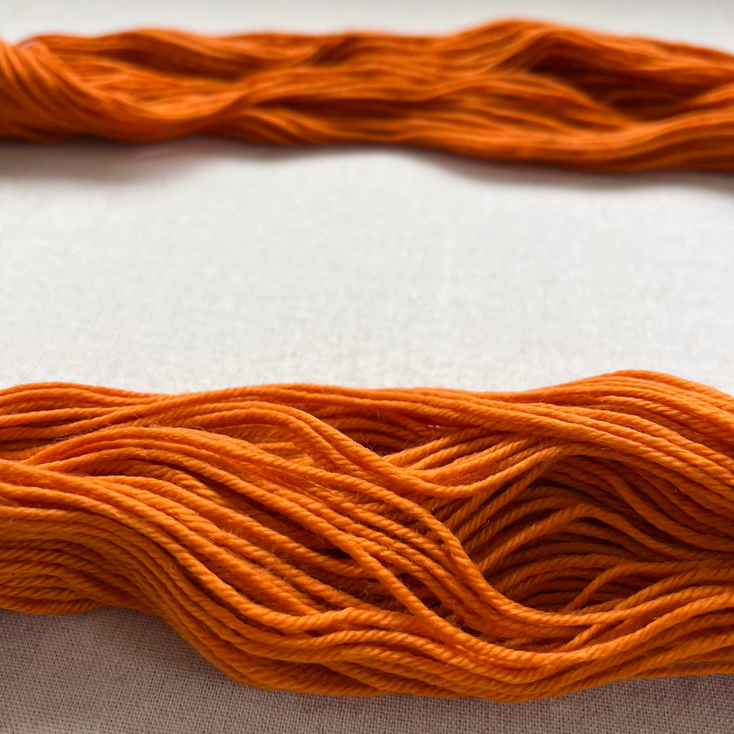 OOAK Variant of Great Pumpkin Waltz (Trial 10) Hand Dyed Merino Wool Superwash DK Yarn