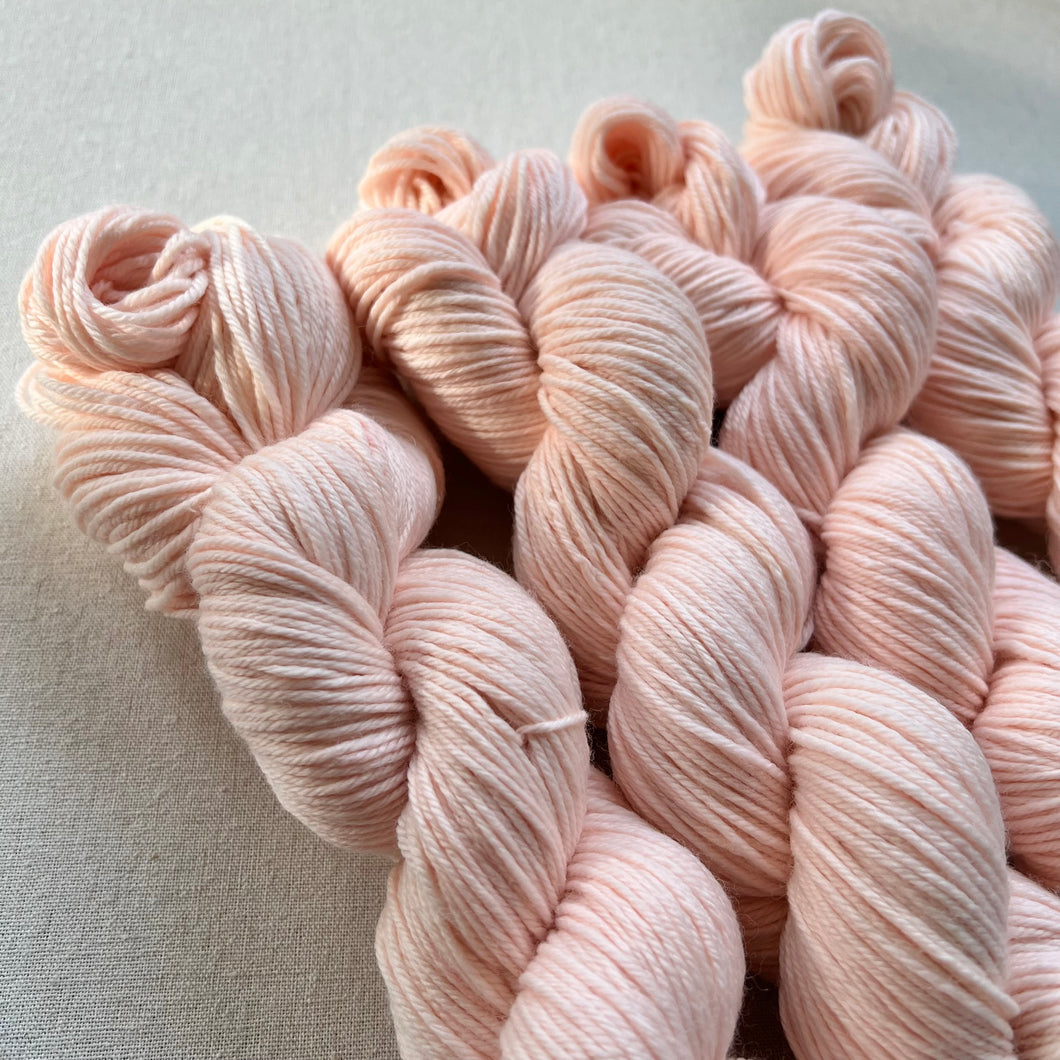 The Middle (Cream in Middle of Strawberry Sugar Wafer) Hand Dyed 100% Merino Wool Superwash Extra Soft DK Yarn