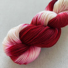 Load image into Gallery viewer, Velvet (Red Velvet Cake) Hand Dyed Merino Wool &amp; Recycled Nylon Superwash Sock/Fingering Yarn
