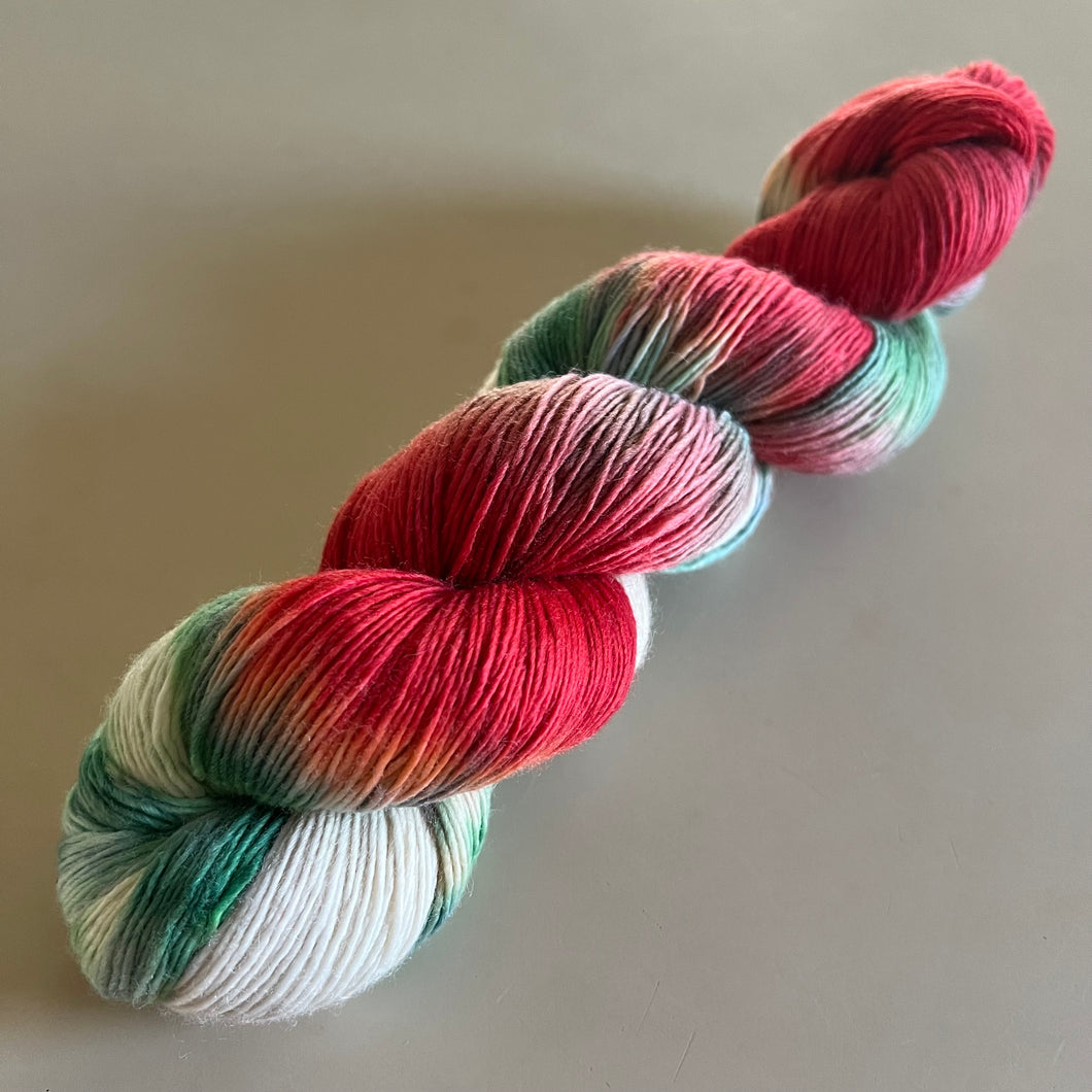 It’s Beginning to Look a Lot Like Christmas Hand Dyed Superwash 100% Fine Organic Merino Wool Sock Yarn