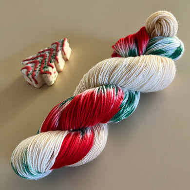 Chunky Alpaca Yarn – Cream with Blue, 80/10/10 Merino & Nylon