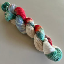 Load image into Gallery viewer, It’s Beginning to Look a Lot Like Christmas Hand Dyed Superwash 100% Fine Organic Merino Wool Sock Yarn
