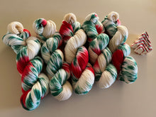 Load image into Gallery viewer, It’s Beginning to Look a Lot Like Christmas Hand Dyed Merino Wool &amp; Nylon Superwash Sock/Fingering Yarn
