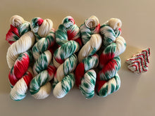 Load image into Gallery viewer, It’s Beginning to Look a Lot Like Christmas Hand Dyed Merino Wool &amp; Nylon Superwash Sock/Fingering Yarn
