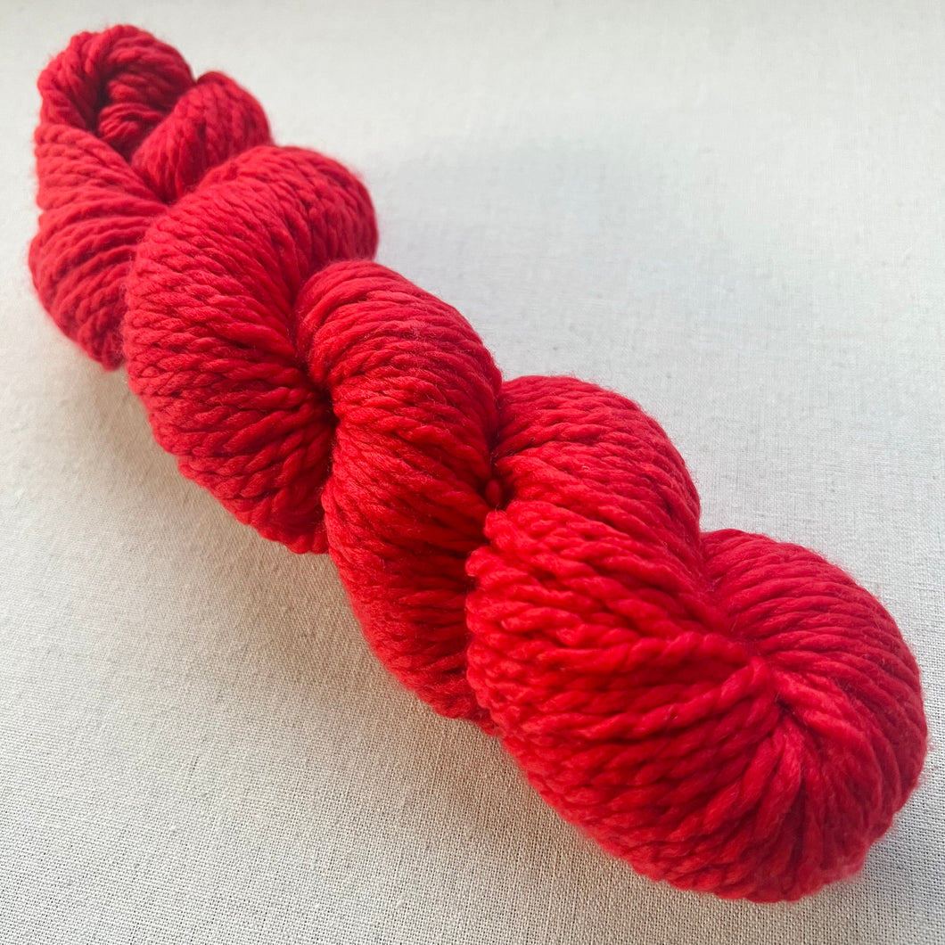 OOAK Variant (Trial 12) of Raspberry Hand Dyed Wool Chunky/Bulky Yarn