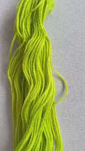 Load and play video in Gallery viewer, OOAK Variant of Diet Mountain Dew (Trial 5) Hand Dyed Merino Wool Superwash DK Yarn
