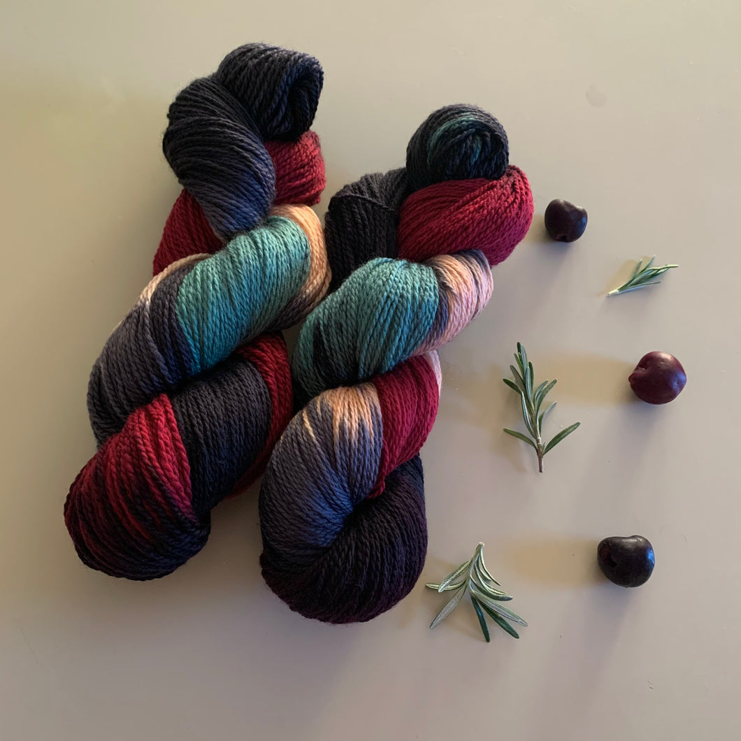 Cherry Hand Dyed Superwash 100% Merino Wool Sock Yarn