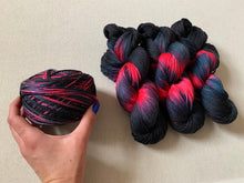 Load image into Gallery viewer, Goodbye (Dark Netflix) Hand Dyed Superwash Merino Wool, Cashmere &amp; Nylon Sock Yarn
