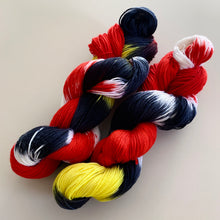 Load image into Gallery viewer, Hellfire Club Hand Dyed Superwash Merino Wool and Recycled Nylon Sock Yarn
