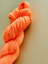 Load image into Gallery viewer, OOAK Variant of Peach Sky - Trial 1 - Hand Dyed Luxury Merino Wool Camel Aran Yarn
