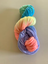 Load image into Gallery viewer, OOAK Variant (Trial 2) of Sour Candy - Hand Dyed Superwash 100% Merino Wool Worsted Yarn
