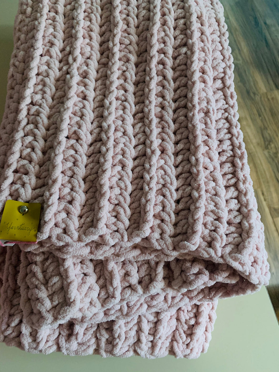 Handmade Never Tear Us Apart Blanket in Pink Dust