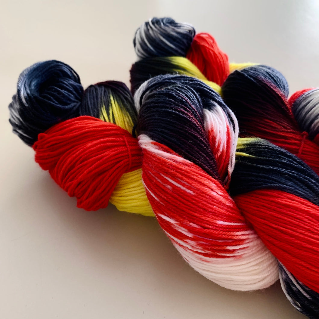 Hellfire Club Hand Dyed Superwash Merino Wool and Recycled Nylon Sock Yarn