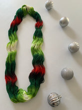 Load image into Gallery viewer, Mistletoe and Holly Hand Dyed Sparkly Superwash Merino Wool &amp; Nylon Sock Yarn
