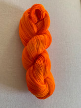 Load image into Gallery viewer, OOAK Variant (Trial 7) U Can’t Touch This (Cheetos) Hand Dyed Superwash 100% Merino Wool Sock Yarn
