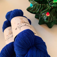 Load image into Gallery viewer, Blue Christmas Hand Dyed Superwash Merino Wool, Cashmere &amp; Nylon Sock Yarn
