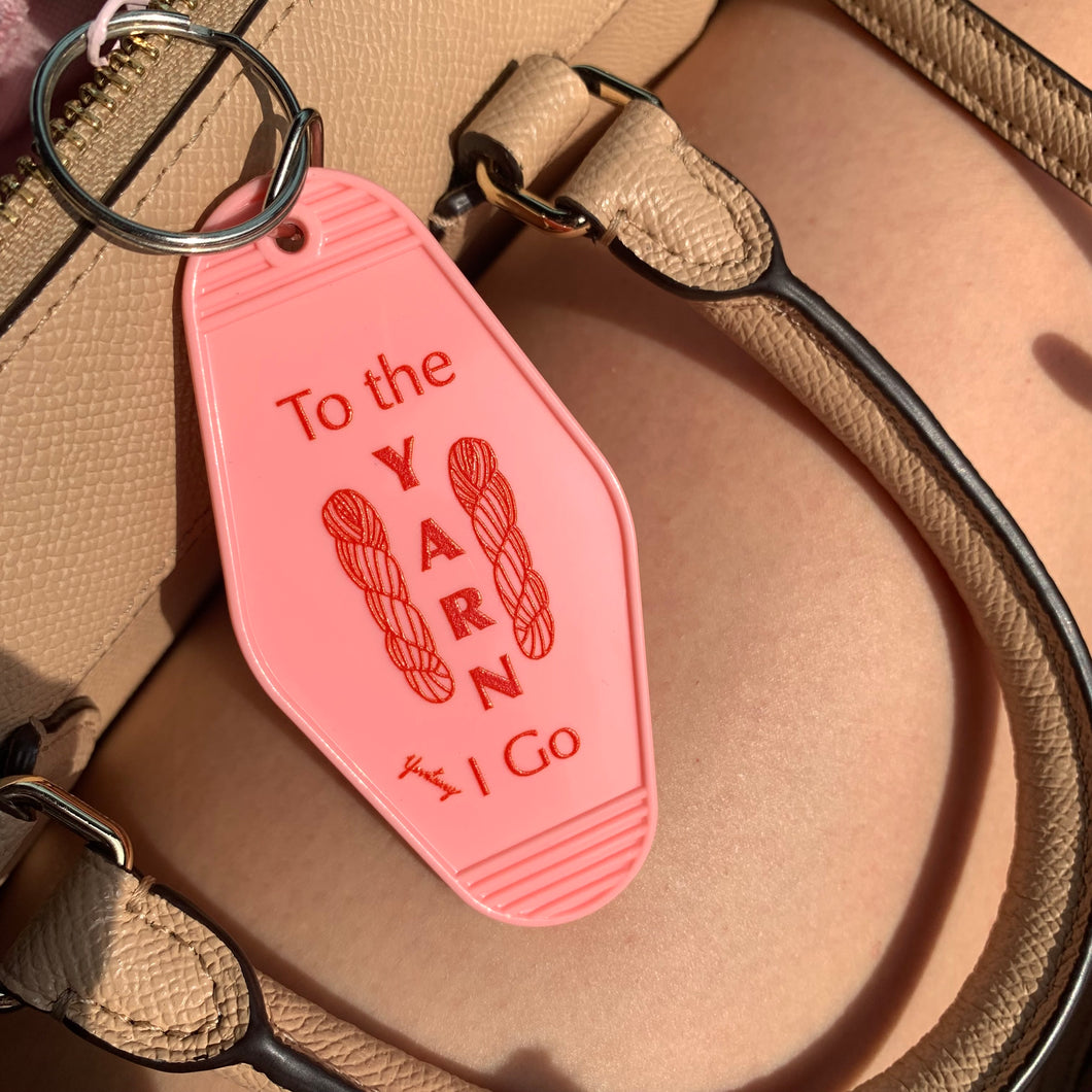 To the Yarn I Go/With the Yarn I Go Motel Key Tags