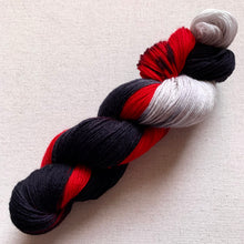 Load image into Gallery viewer, My Game (Harley Quinn) Hand Dyed Superwash Merino Wool &amp; Nylon Sock Yarn
