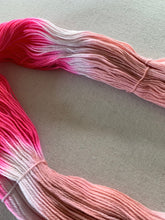 Load image into Gallery viewer, OOAK Variant (Trial 10) of Moment 4 Life (Pink Champagne Cake) - Hand Dyed Superwash Merino Nylon Wool Sock Yarn
