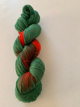 Load image into Gallery viewer, OOAK Variant of Mistletoe and Holly (Trial 1) - Hand Dyed Superwash Merino Wool, Cashmere &amp; Nylon Sock Yarn
