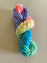 Load image into Gallery viewer, OOAK Variant (Trial 2) of Sour Candy - Hand Dyed Superwash 100% Merino Wool Worsted Yarn
