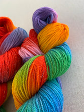 Load image into Gallery viewer, Lollipop Hand Dyed Superwash Sparkly Merino Wool &amp; Nylon Sock Yarn
