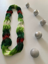 Load image into Gallery viewer, Mistletoe and Holly Hand Dyed Sparkly Superwash Merino Wool &amp; Nylon Sock Yarn
