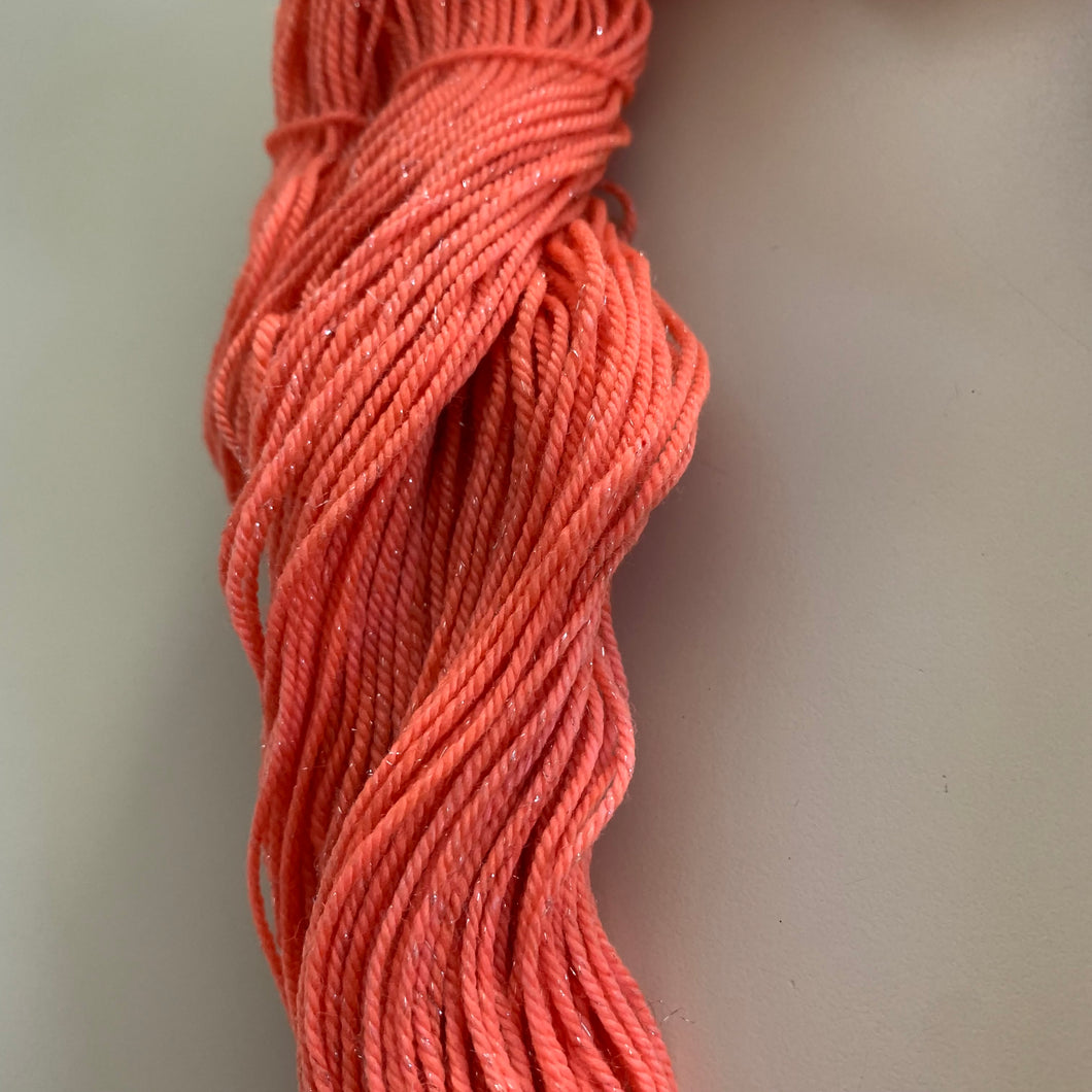 Grapefruit, Juicy Fruit Hand Dyed Superwash Merino Wool & Nylon Sparkle Sock Yarn