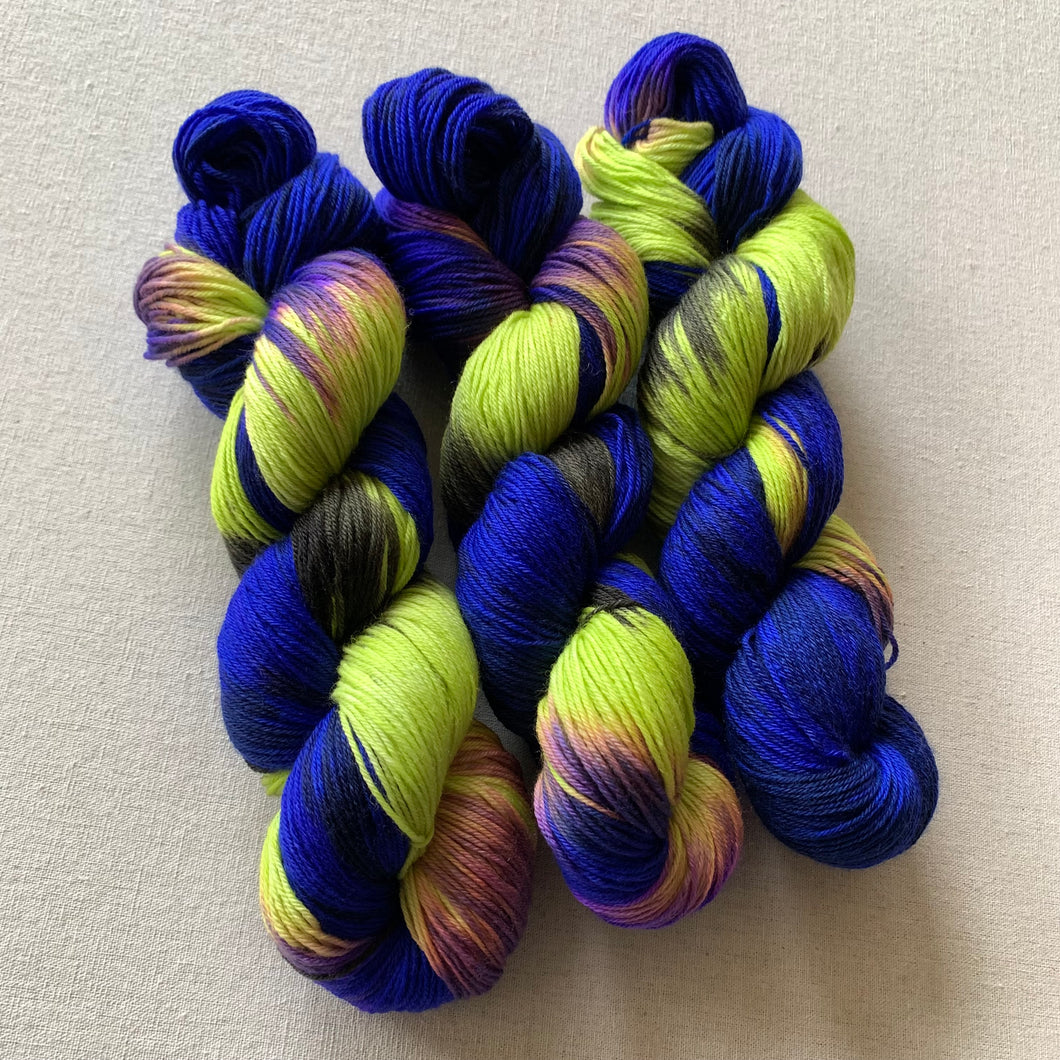 Gods and Monsters Hand Dyed Superwash Merino Wool, Cashmere & Nylon Sock Yarn