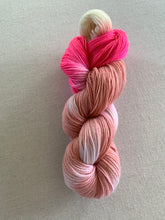 Load image into Gallery viewer, OOAK Variant (Trial 10) of Moment 4 Life (Pink Champagne Cake) - Hand Dyed Superwash Merino Nylon Wool Sock Yarn
