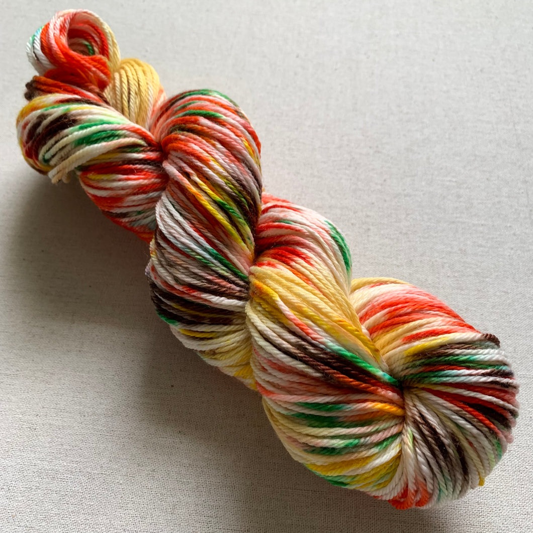 OOAK variant of Triple Decker Waffle Eggo Extravaganza Hand Dyed Superwash 100% Merino Wool Worsted Yarn