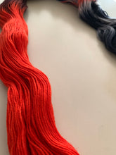 Load image into Gallery viewer, OOAK Variant (Trial 2) of Hellfire Club Hand Dyed Superwash Merino Wool and Recycled  Nylon Sock Yarn
