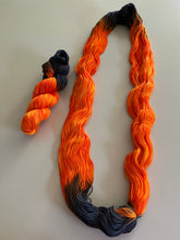 Load image into Gallery viewer, All Burn, No Bridge Hand Dyed Superwash Merino Wool &amp; Nylon Sock Yarn
