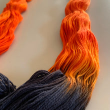 Load image into Gallery viewer, All Burn, No Bridge Hand Dyed Superwash Merino Wool &amp; Nylon Sock Yarn
