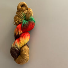 Load image into Gallery viewer, Cheeseburger in Paradise Hand Dyed Superwash Merino Wool, Cashmere &amp; Nylon Sock Yarn
