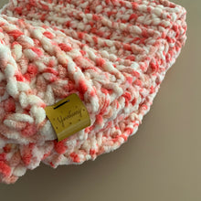 Load image into Gallery viewer, Handmade Never Tear Us Apart Baby Blanket in Strawberry Sprinkles
